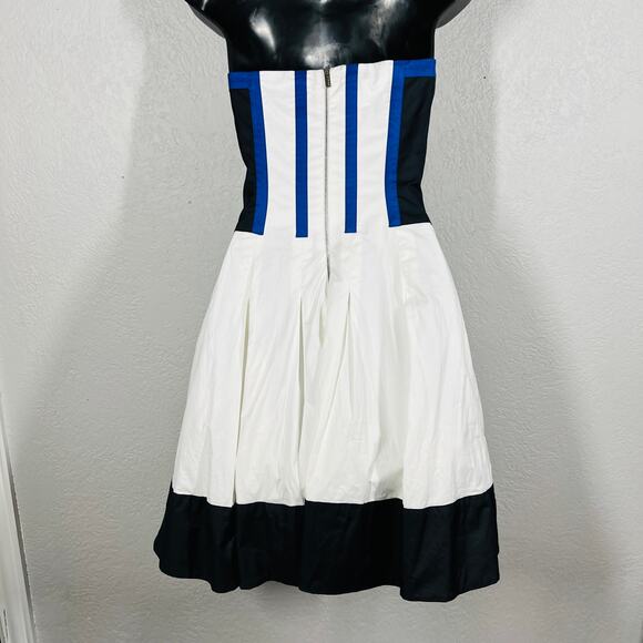Karen Millen Strapless Mod Dress Party Cocktail Stripe - 4 - Picture 6 of 9